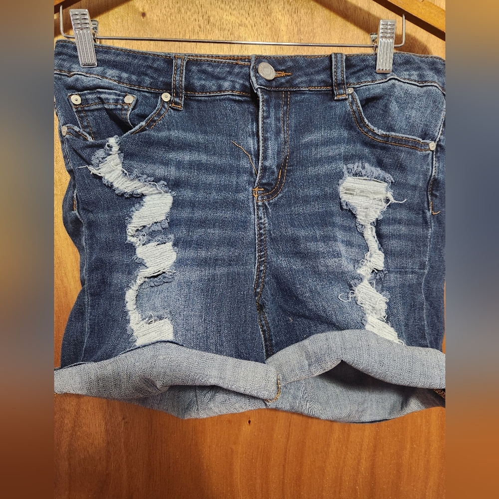 Denim Distressed Women's Shorts 13